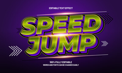 speed jump editable text effect with a fast and speed text style