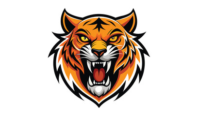 Aggressive tiger head mascot logo design