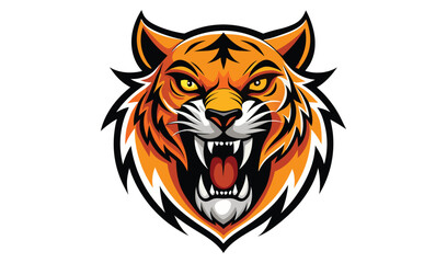 Aggressive tiger head mascot logo design