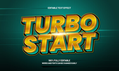turbo start editable text effect with a fast and speed text style