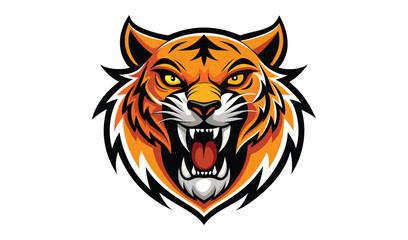 Aggressive tiger head mascot logo design