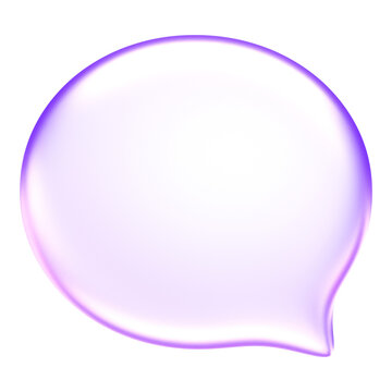 Minimal glassmorphism chat bubble icon representing communication, conversation, or messaging in applications, 3d rendering