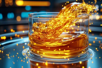 The texture of nature, honey in motion. Generative AI