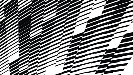 Vector abstract geometric seamless pattern with wave fading lines, tracks, halftone stripes. Extreme sport style illustration, urban art. Trendy monochrome graphic texture. Stylish sports pattern.