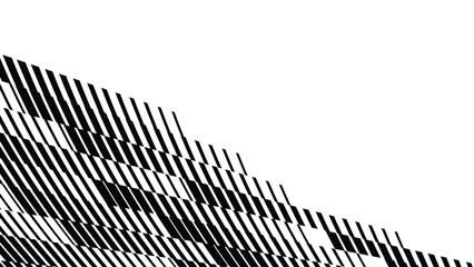 Vector abstract geometric seamless pattern with wave fading lines, tracks, halftone stripes. Extreme sport style illustration, urban art. Trendy monochrome graphic texture. Stylish sports pattern.