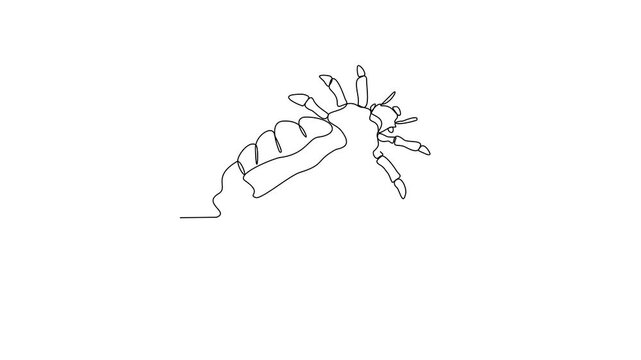 Animated self drawing of Lice insect animal video design illustration. Insect animal themes in simple linear style video design concept. Bee insect for your asset design and educational purpose.
