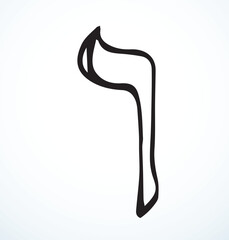 Vector drawing. Hebrew letter icon