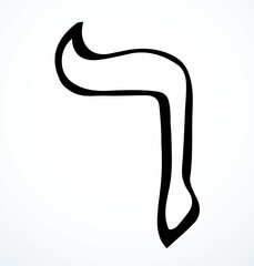 Vector drawing. Hebrew letter icon