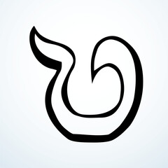 Obraz premium Vector drawing. Hebrew letter icon