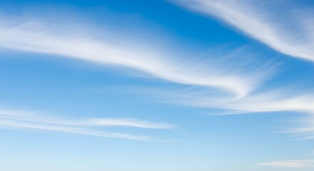 Tranquil Blue Sky Gradient with Wispy Cirrus Clouds