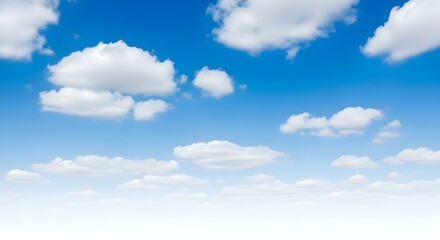 Obraz premium Soft Gradient Daytime Sky with Scattered Fluffy Clouds