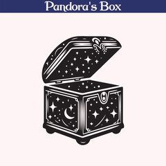 Pandora’s Box Vector Illustration – Ornate Mythical Artifact Silhouette Design