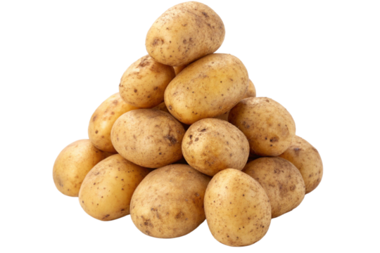 New Potatoes Isolated on Transparent Background