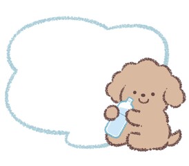 水分補給をするトイプードルとフレーム