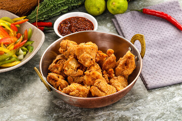 Golden crispy Breaded calamari snack
