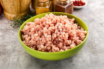 Homemade Raw pork minced meat