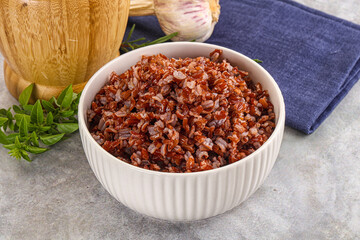 Red steamed rubine rice garnish