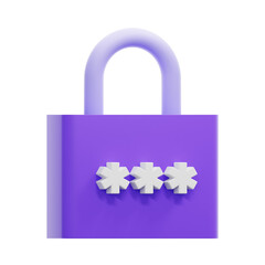 3D Password Lock Icon