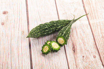 Natural raw ripe green bitter melon