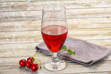 Sweet cherry juice in the glass