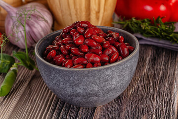 Vegan cuisine canned red kidney beans