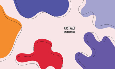 Colorful fluid abstract background with blue, yellow, and red solid color on white flat background. EPS 10 . Vector  Illustration .   