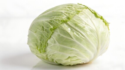 Whole white cabbage isolated on white background clean view