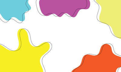 Colorful fluid abstract background with blue, yellow, and red solid color on white flat background. EPS 10 . Vector  Illustration .   
