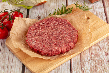 Raw beef cutlet for burger