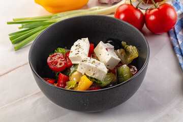 Greek salad with feta cheese