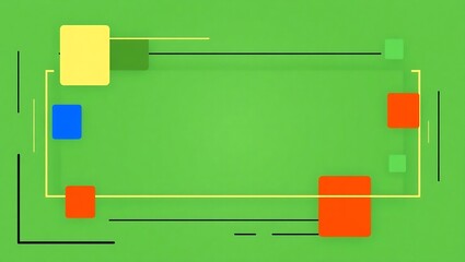 Creative business rectangle banner, green color, vector graphics with abstract rectangles and lines, space in middle for title or content