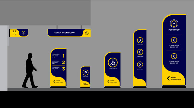Exterior and interior signage template set corporate identity