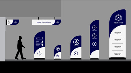 Exterior and interior signage template set corporate identity