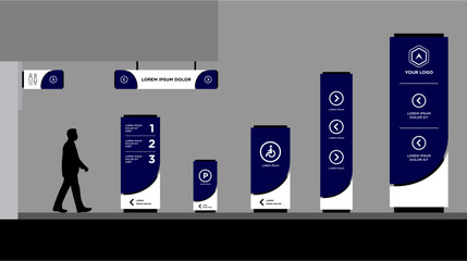 Exterior and interior signage template set corporate identity