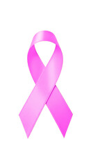 Pink ribbon representing hope and support for awareness.