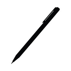 Black pen writing drawing sketch design office school stationery tool equipment art education creative supply vector illustration silhouette