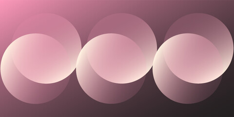 Minimalist banner background, pastel colorful, pink and white gradations. Circle effect style geometric, abstract background. vector