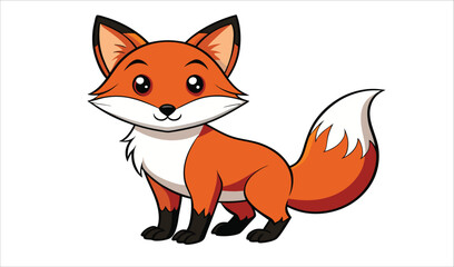 Obraz premium Adorable cartoon fox illustration for children