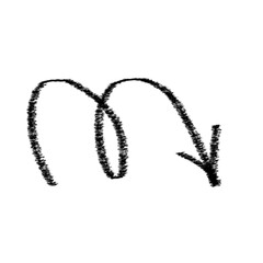 Grunge arrow hand drawn vector. Art grunge arrow isolated on white background. Arrow mark icon, arrow paint.