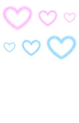 マジカルなキラキラハートイラスト素材3色セット