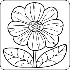 Simple Daisy Flower Coloring Page