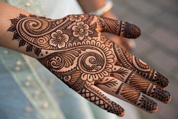 henna tattoo on hands