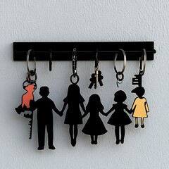 Family Silhouette Keychains: A Unique Home Decor Accent