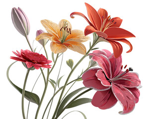 Fototapeta premium Modern flower 3d illustration