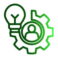 Knowledge Growth Icon - Outline Gradient Style for Educational Development.