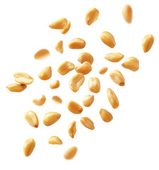 peanuts floating isolated on transparent background