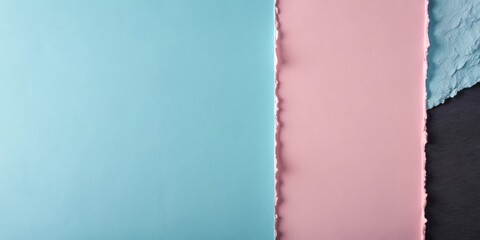 Fototapeta premium Torn Paper Background Pastel Blue, Pink, and Gray Textures