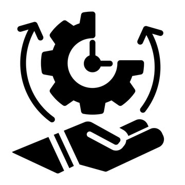 Efficiency Planning Icon - Solid Style for Productivity Optimization.