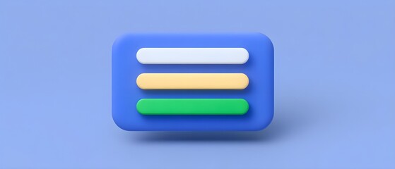 Obraz premium Minimalistic colorful button design on a blue background