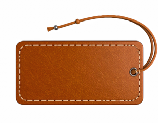 Rustic Leather Tag with Stitching and String for Personalization Use